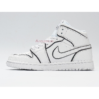 Air Jordan 1 Mid SE Iridescent Trim CK6587-100 White/Black Mens Womens Shoes