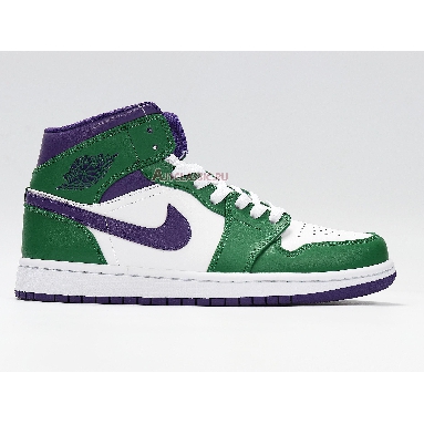 Air Jordan 1 Mid Hulk 554724-300 Aloe Verde/Court Purple/White Mens Womens Shoes