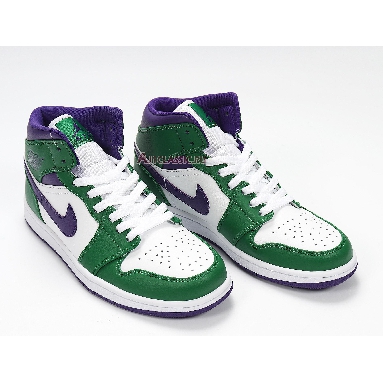 Air Jordan 1 Mid Hulk 554724-300 Aloe Verde/Court Purple/White Mens Womens Shoes