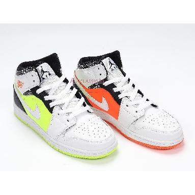 Air Jordan 1 Mid Notebook 554725-870 White/Orange/Green/Black Sneakers