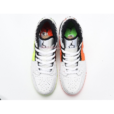 Air Jordan 1 Mid Notebook 554725-870 White/Orange/Green/Black Mens Womens Shoes