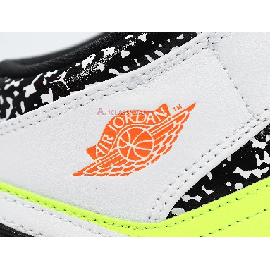 Air Jordan 1 Mid Notebook 554725-870 White/Orange/Green/Black Sneakers