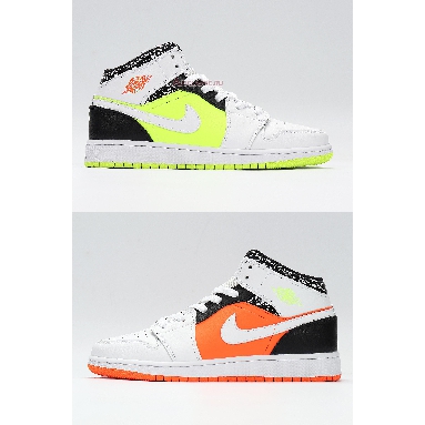 Air Jordan 1 Mid Notebook 554725-870 White/Orange/Green/Black Sneakers