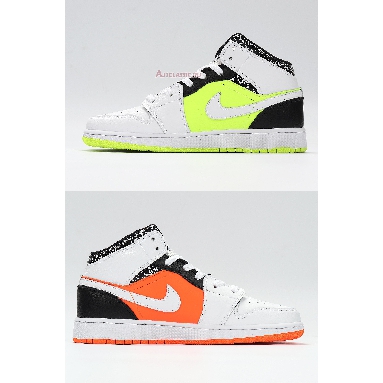 Air Jordan 1 Mid Notebook 554725-870 White/Orange/Green/Black Sneakers