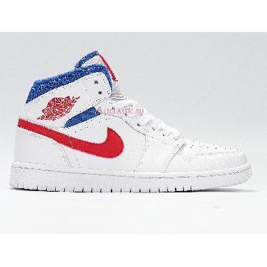 Air Jordan 1 Mid USA BQ6472-164 White/University Red/Game Royal Sneakers