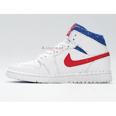 Air Jordan 1 Mid USA BQ6472-164 White/University Red/Game Royal Sneakers