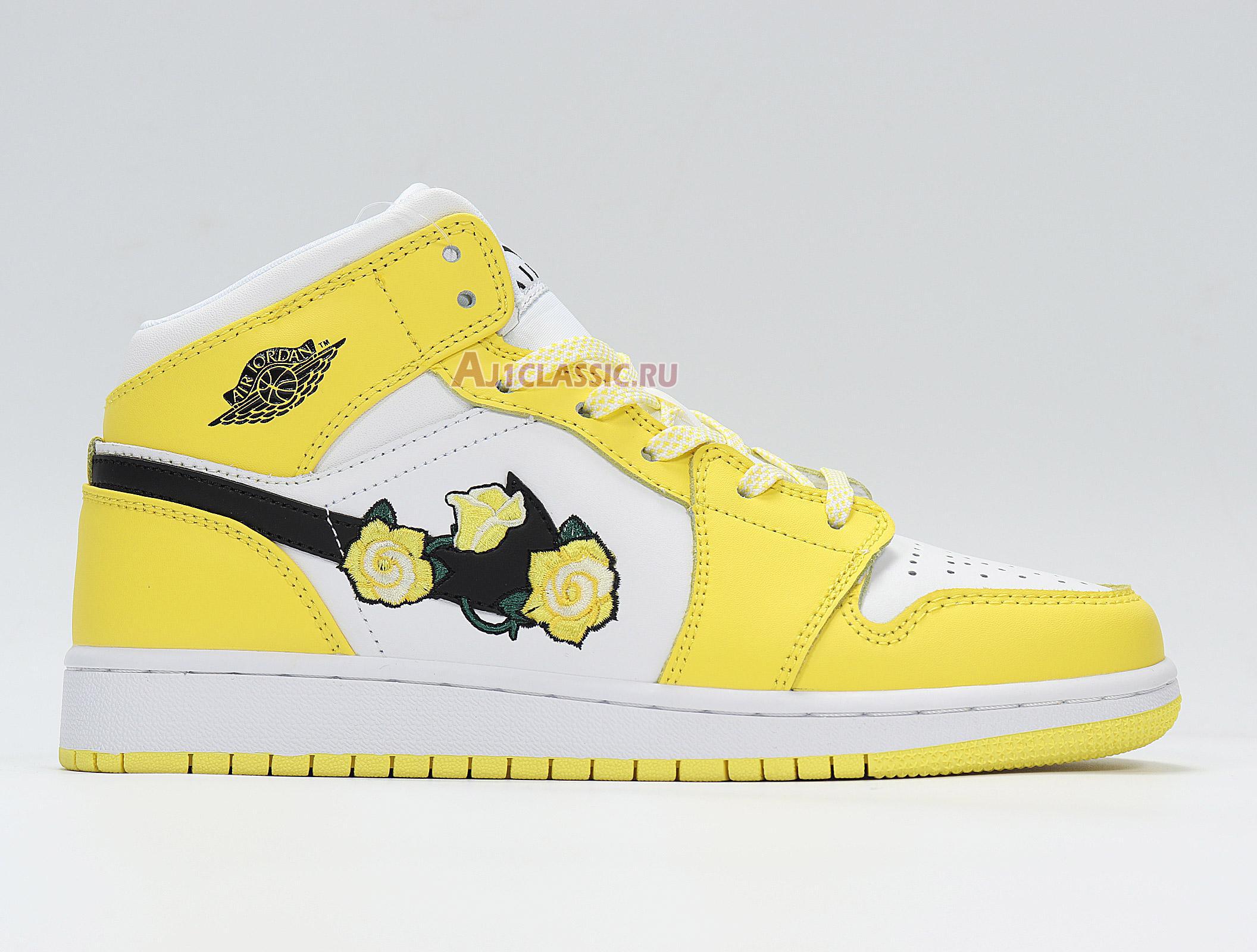 New Air Jordan 1 Mid SE "Rose Patch - Dynamic Yellow" AV5174-700 Shoes