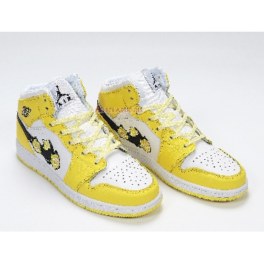 Air Jordan 1 Mid SE Rose Patch - Dynamic Yellow AV5174-700 Dynamic Yellow/Black/White Mens Womens Shoes