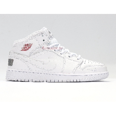 Air Jordan 1 Mid SE Euro Tour CW7589-100 White/White/Gym Red/White Sneakers