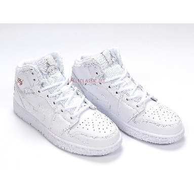 Air Jordan 1 Mid SE Euro Tour CW7589-100 White/White/Gym Red/White Mens Womens Shoes