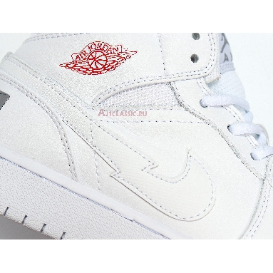 Air Jordan 1 Mid SE Euro Tour CW7589-100 White/White/Gym Red/White Sneakers