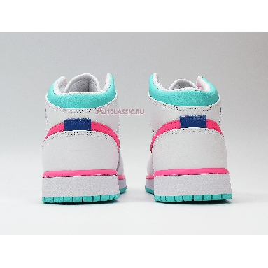 Air Jordan 1 Mid GS Digital Pink 555112-102 White/Digital Pink/Aurora Green/Soar Sneakers