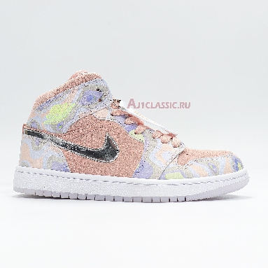 Air Jordan 1 Mid SE P Her Spective CW6008-600 Washed Coral/Chrome-Light Whistle Mens Womens Shoes