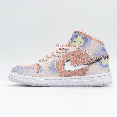 Air Jordan 1 Mid SE P Her Spective CW6008-600 Washed Coral/Chrome-Light Whistle Sneakers