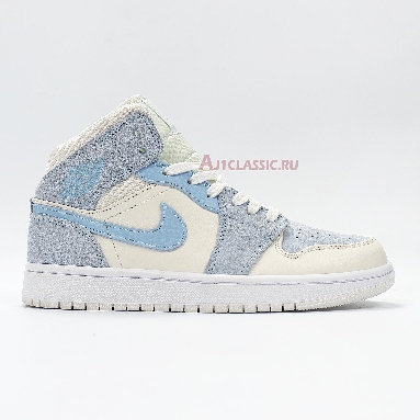 Air Jordan 1 Mid SE Sail Light Blue DA4666-100 Blue/Grey/White Sneakers