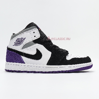 Air Jordan 1 Mid Surfaces With Purple 852542-105 Black/White/Purple Mens Womens Shoes