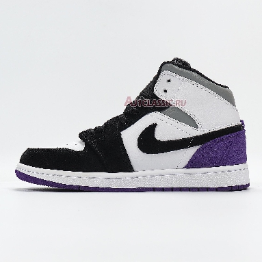 Air Jordan 1 Mid Surfaces With Purple 852542-105 Black/White/Purple Mens Womens Shoes