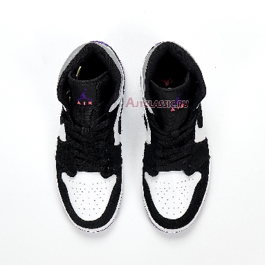 Air Jordan 1 Mid Surfaces With Purple 852542-105 Black/White/Purple Mens Womens Shoes