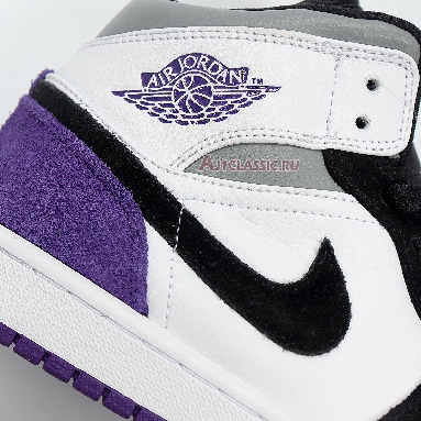 Air Jordan 1 Mid Surfaces With Purple 852542-105 Black/White/Purple Mens Womens Shoes