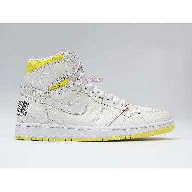 Air Jordan 1 Retro High OG First Class Flight 555088-170 White/Dynamic Yellow-Black Sneakers