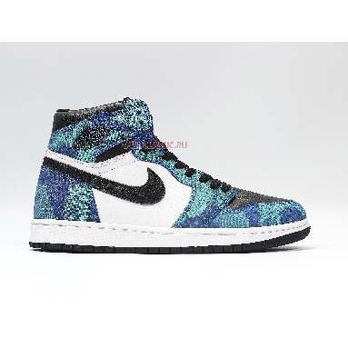 Air Jordan 1 Retro High OG Tie-Dye CD0461-100 White/Black/Aurora Green Sneakers