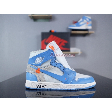 Off-White x Air Jordan 1 Retro High OG UNC AQ0818-148 White/Dark Powder Blue-Cone Mens Womens Shoes