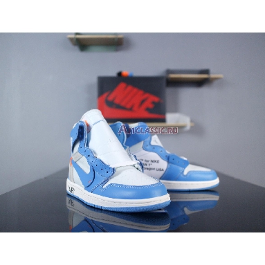 Off-White x Air Jordan 1 Retro High OG UNC AQ0818-148 White/Dark Powder Blue-Cone Mens Womens Shoes