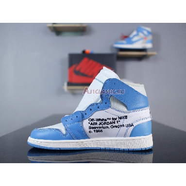 Off-White x Air Jordan 1 Retro High OG UNC AQ0818-148 White/Dark Powder Blue-Cone Mens Womens Shoes