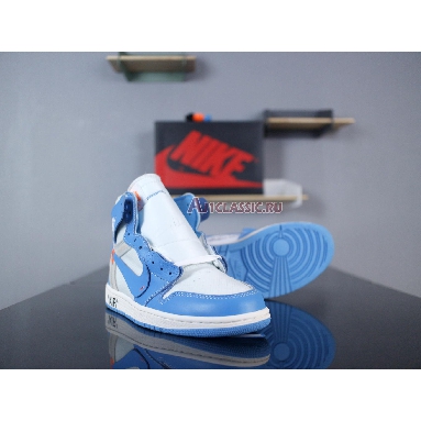 Off-White x Air Jordan 1 Retro High OG UNC AQ0818-148 White/Dark Powder Blue-Cone Mens Womens Shoes