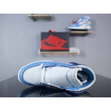 Off-White x Air Jordan 1 Retro High OG UNC AQ0818-148 White/Dark Powder Blue-Cone Sneakers