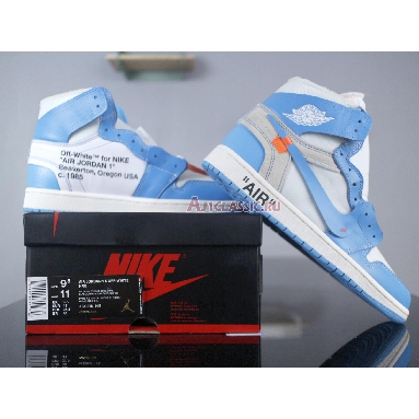 Off-White x Air Jordan 1 Retro High OG UNC AQ0818-148 White/Dark Powder Blue-Cone Mens Womens Shoes