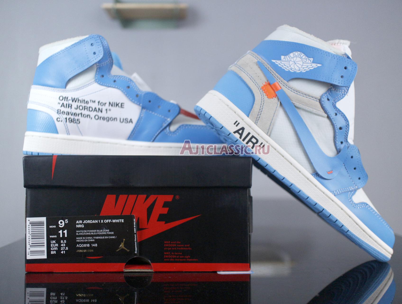 New Off-White x Air Jordan 1 Retro High OG "UNC" AQ0818-148 Shoes