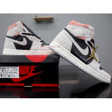 Air Jordan 1 Retro High OG Neutral Grey 555088-018 Neutral Grey/Hyper Crimson-White-Black Mens Womens Shoes