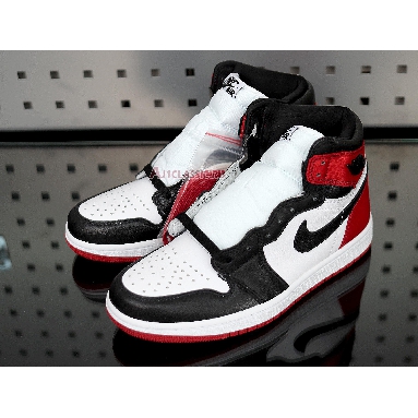 Air Jordan 1 Retro High Satin Black Toe CD0461-016 Black/White-Varsity Red Mens Womens Shoes