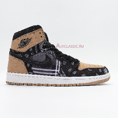 Travis Scott x Air Jordan 1 High OG Jackboys CK5088-001 Black/Parachute Beige-Petra Brown-Black Mens Womens Shoes