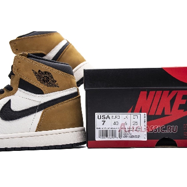 Air Jordan 1 Retro High OG Rookie of the Year 555088-700 Gold Harvest/Black-Sail Sneakers