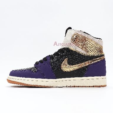 Union x Air Jordan 1 High Kobe Mamba 555088-171 Purple/Gold/Black/Grey Mens Womens Shoes