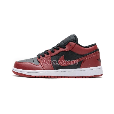 Air Jordan 1 Low Reverse Bred 553558-606 Black/Black/Gym Red Mens Womens Shoes