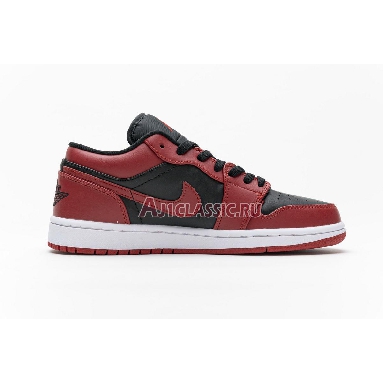 Air Jordan 1 Low Reverse Bred 553558-606 Black/Black/Gym Red Mens Womens Shoes