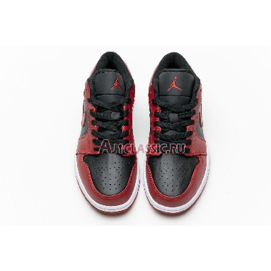 Air Jordan 1 Low Reverse Bred 553558-606 Black/Black/Gym Red Mens Womens Shoes