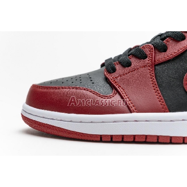 Air Jordan 1 Low Reverse Bred 553558-606 Black/Black/Gym Red Mens Womens Shoes