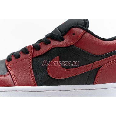 Air Jordan 1 Low Reverse Bred 553558-606 Black/Black/Gym Red Mens Womens Shoes