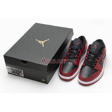 Air Jordan 1 Low Reverse Bred 553558-606 Black/Black/Gym Red Mens Womens Shoes