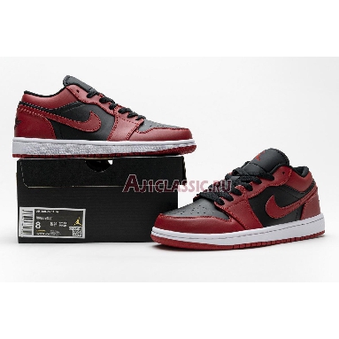 Air Jordan 1 Low Reverse Bred 553558-606 Black/Black/Gym Red Mens Womens Shoes