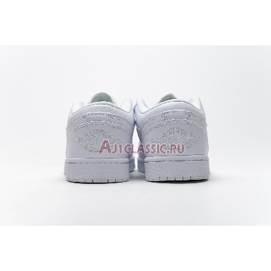 Air Jordan 1 Retro Low White 553558-120 White/Metallic Silver-White Sneakers