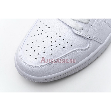 Air Jordan 1 Retro Low White 553558-120 White/Metallic Silver-White Sneakers