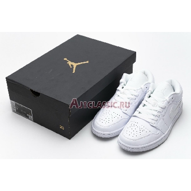 Air Jordan 1 Retro Low White 553558-120 White/Metallic Silver-White Sneakers