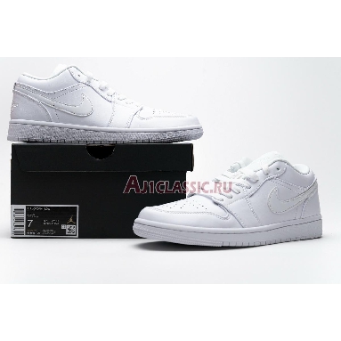 Air Jordan 1 Retro Low White 553558-120 White/Metallic Silver-White Sneakers