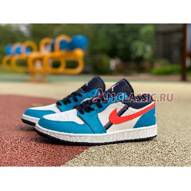 Air Jordan 1 Low Game Time CV4892-100 White/Flash Crimson/Comet Blue Mens Womens Shoes