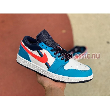 Air Jordan 1 Low Game Time CV4892-100 White/Flash Crimson/Comet Blue Sneakers